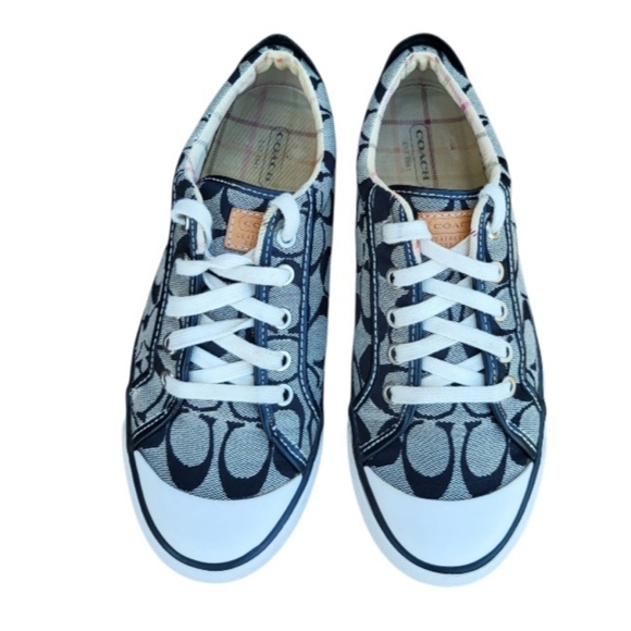 Coach Shoes - Coach Barrett Poppy Signature Black Gray Sneaker Tennis Plaid Casua Shoe Women 8
